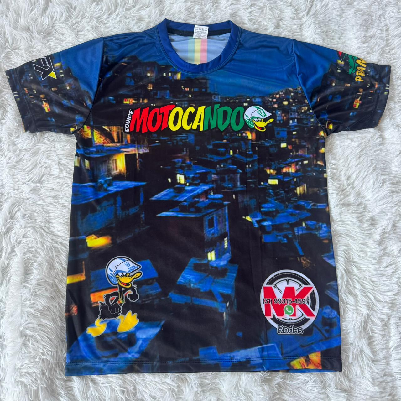 Camisa equipe motocando azul