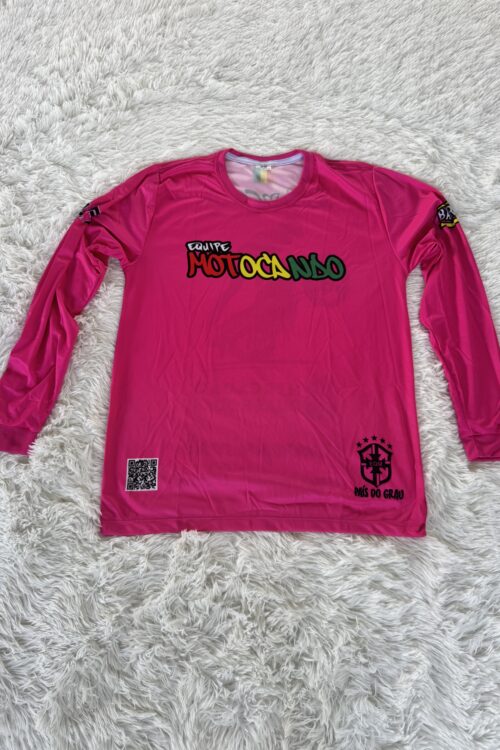 Camisa Manga Longa Equipe Motocando Rosa