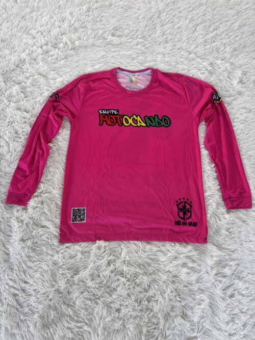 Camisa Manga Longa Equipe Motocando Rosa
