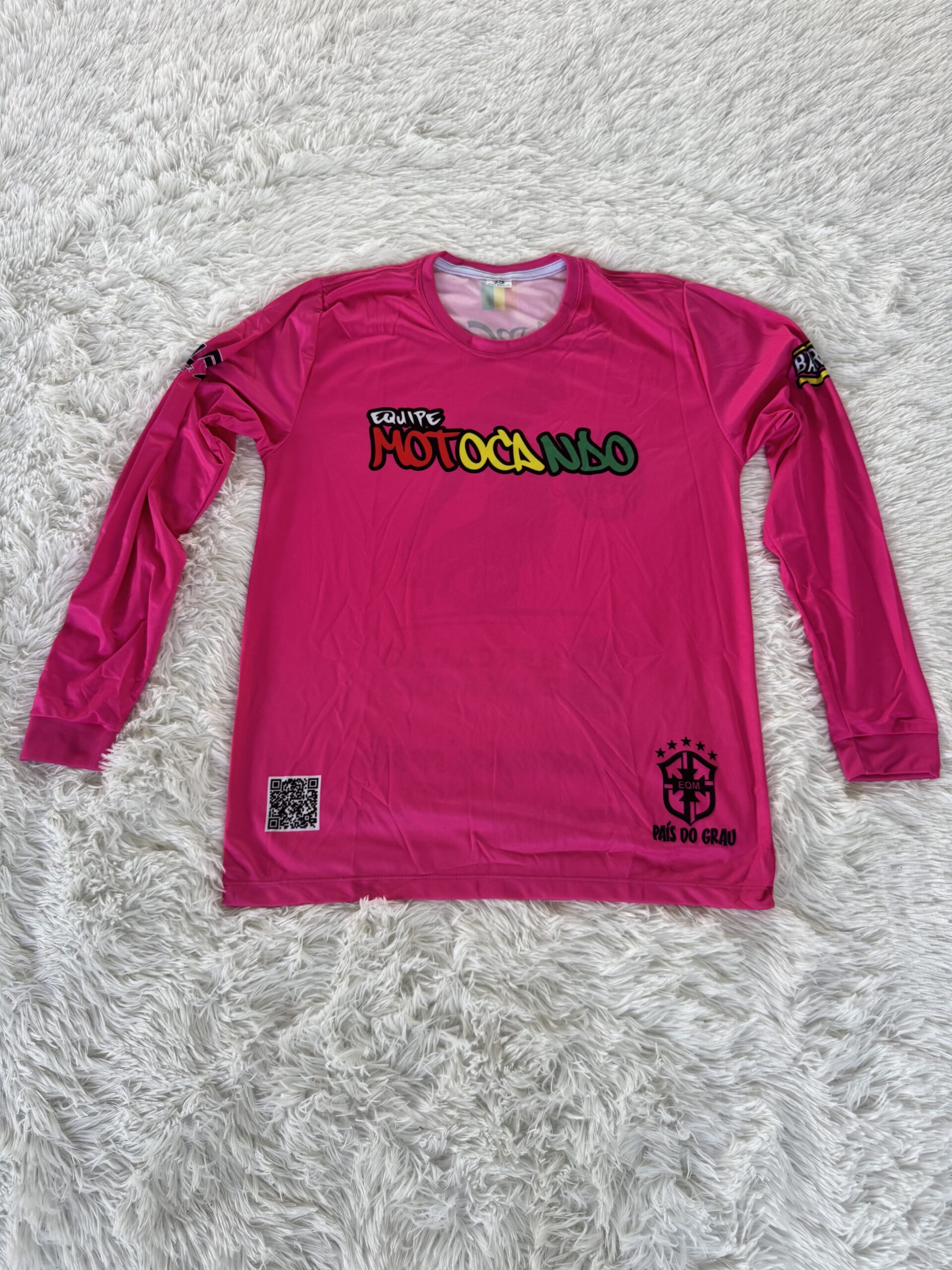 Camisa Manga Longa Equipe Motocando Rosa