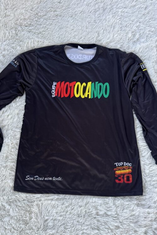 Camisa Manga Longa Equipe Motocando Preto