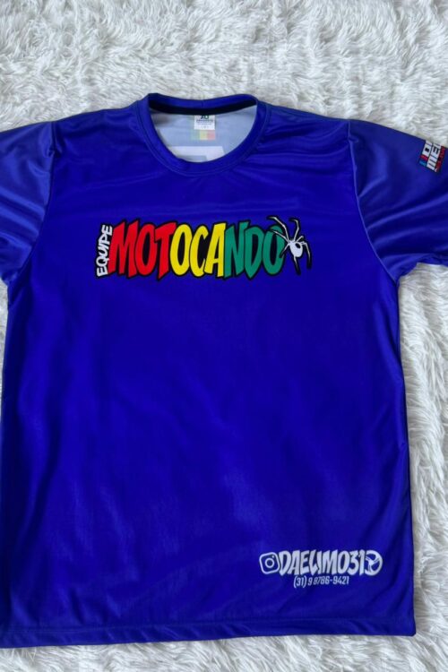 Camisa equipe motocando azul LFX