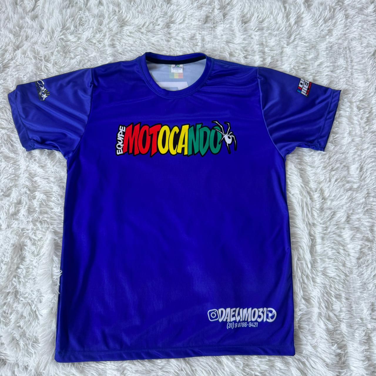 Camisa equipe motocando azul LFX