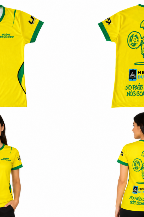 Camisa Brasil Amarela feminina (baby look )
