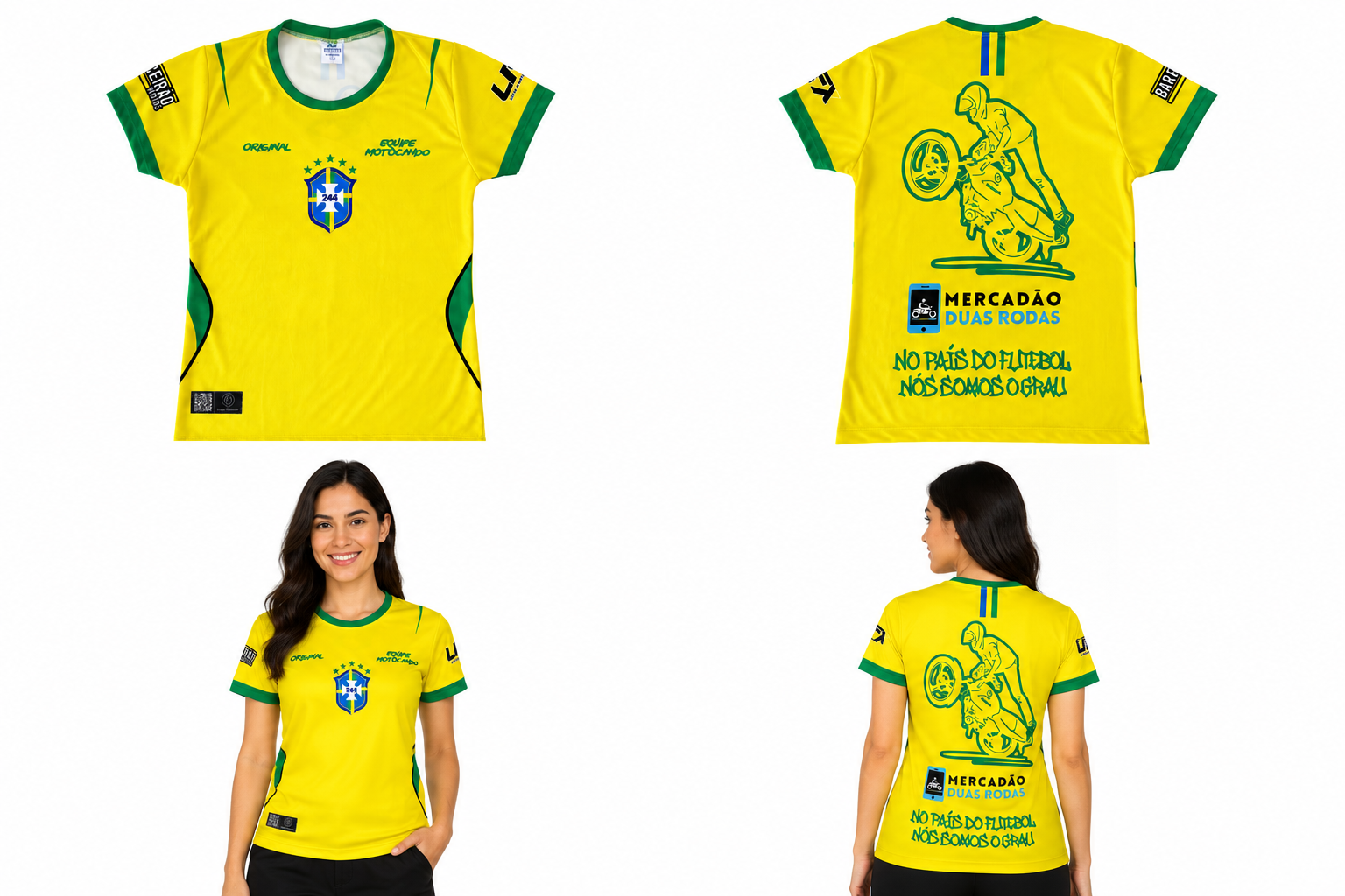 Camisa Brasil Amarela feminina (baby look )